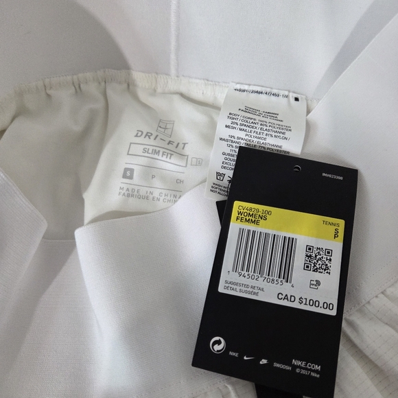 Nike NikeCourt Slam MB Skirt Women - White, Dark Blue - Picture 3 of 5